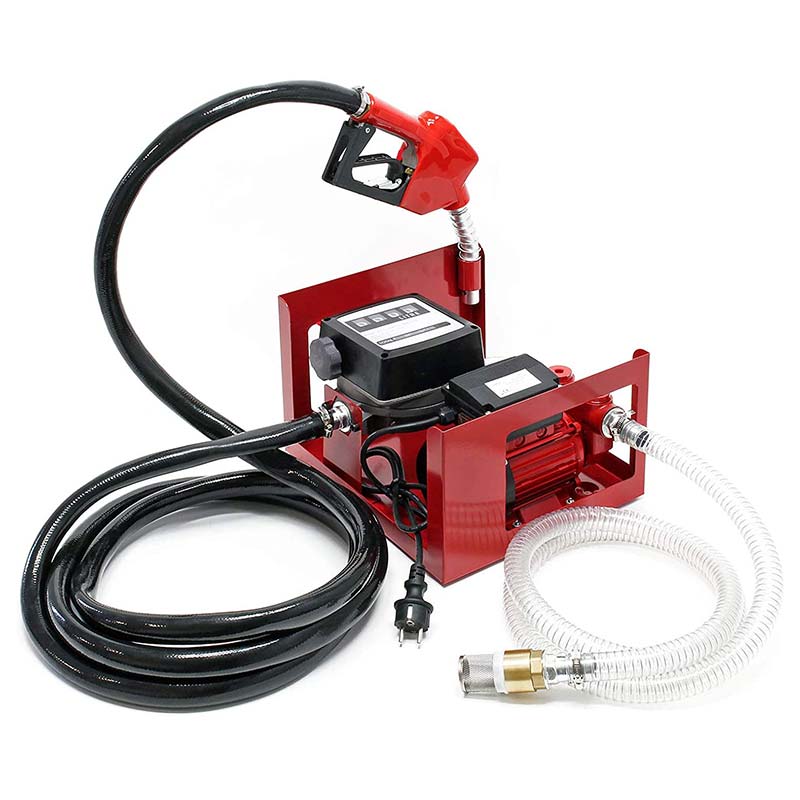 خود پرائمنگ الیکٹرک آئل ڈیزل ٹرانسفر پمپ 4 ہندسوں کے بہاؤ میٹر کے ساتھ